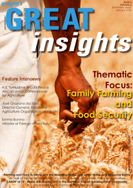 Family Farming and Food Security Thematic Focus: