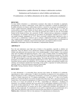 Sedentarismo e padrão alimentar de crianças e adolescentes