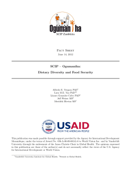 Dietary Diversity and Food Security - Vanderbilt Institute for Global