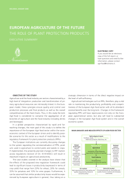 european agriculture of the future the role of plant protection products