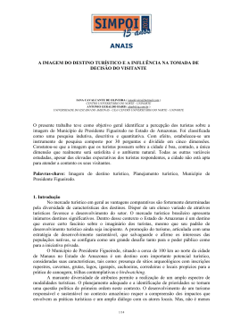 a imagem do destino tur&iacute;stico e a influ&ecirc;ncia na tomada de