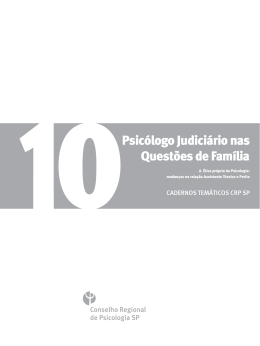 Psic&oacute;logo Judici&aacute;rio nas Quest&otilde;es de Fam&iacute;lia