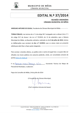 Edital N.&ordm; 37 - Munic&iacute;pio de M&ecirc;da