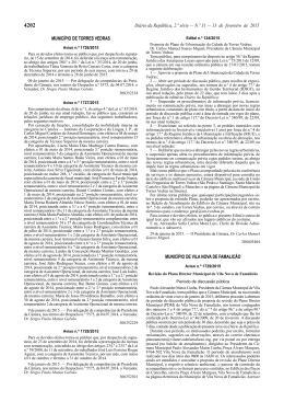 Publicação em Diário da República de fevereiro de 2015