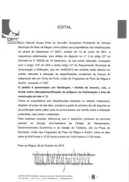 EDITAL - Câmara Municipal de Peso da Régua