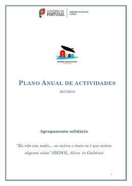 PLANO ANUAL DE ACTIVIDADES - Portal do Ag. Esc. Alves Redol