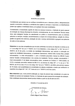 Aviso - Câmara Municipal de Almeirim