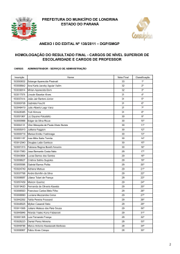 Edital 138-2011 DGP SMGP ANEXO I Homologação