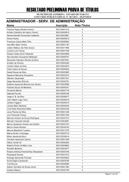 resultado preliminar prova de títulos