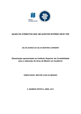 QUAIS OS ATRIBUTOS QUE UM AUDITOR INTERNO DEVE TER