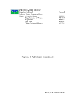 Programas de Auditoria para Contas do Ativo