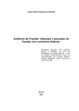 detecção e apuração de fraudes nos convênios federais