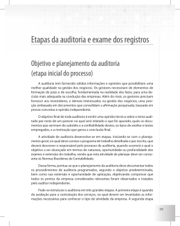 Etapas da auditoria e exame dos registros