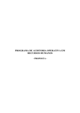 Programa de Auditoria Operativa em Recursos Humanos