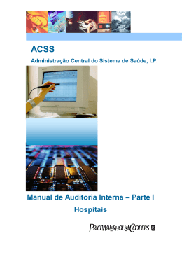 Manual de Auditoria Interna &ndash; Parte I Hospitais