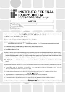 Prova - Auditor - Instituto Federal de Educa&ccedil;&atilde;o, Ci&ecirc;ncia e