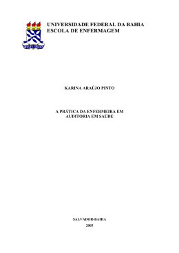 A pr&aacute;tica da enfermeira em auditoria em sa&uacute;de