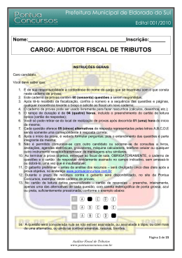 auditor fiscal de tributos - Prefeitura Municipal de Eldorado do Sul