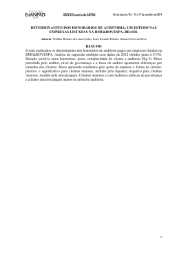 DETERMINANTES DOS HONOR&Aacute;RIOS DE AUDITORIA