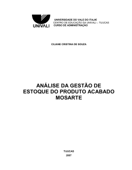 análise da gestão de estoque do produto acabado mosarte