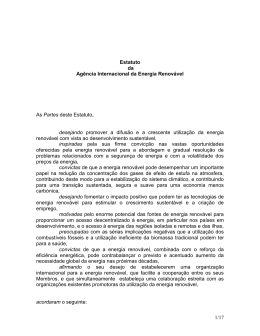 1/17 Estatuto da Ag&ecirc;ncia Internacional da Energia Renov&aacute;vel As