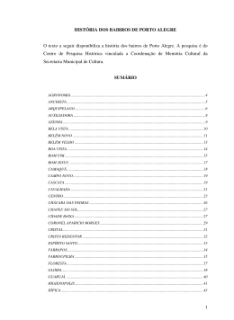 1 HIST&Oacute;RIA DOS BAIRROS DE PORTO ALEGRE O