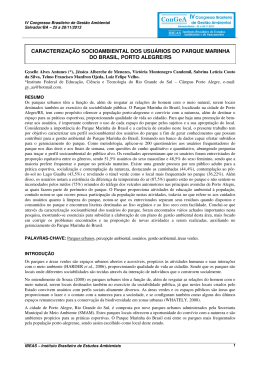 caracterização socioambiental dos usuários do parque