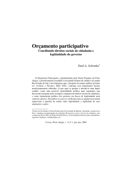 Or&ccedil;amento participativo Conciliando direitos