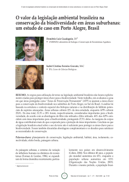 O valor da legisla&ccedil;&atilde;o ambiental brasileira na conserva&ccedil;&atilde;o da