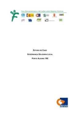 estudo de caso governan&ccedil;a solid&aacute;ria local porto alegre / rs