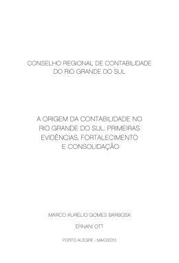 a oRigem da Contabilidade no Rio gRande do sul