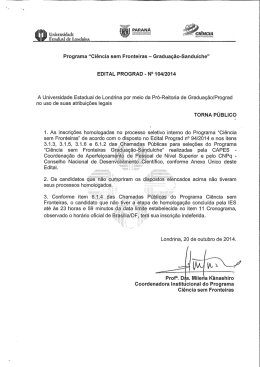 Programa “Ciência sem Fronteiras - Graduação-Sanduíche”
