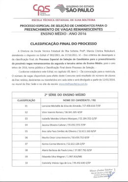 processo especial de sele&ccedil;&atilde;o de candidatos para o preenchimento