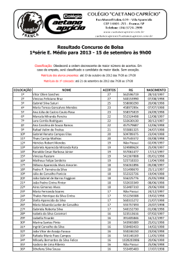 Resultado Concurso de Bolsa 1ªsérie E. Médio para 2013