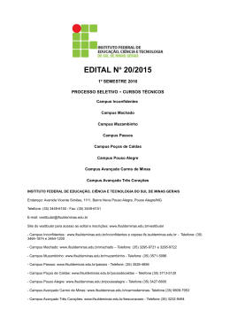Edital N&ordm; 20-2015 - Vest. 2016-1 - CURSOS T&Eacute;CNICOS