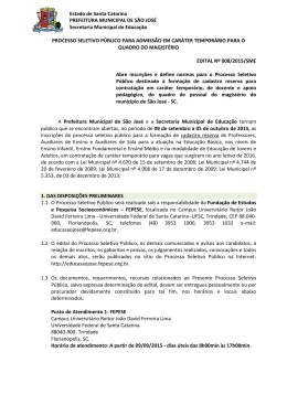 Estado de Santa Catarina PREFEITURA MUNICIPAL DE S&Atilde;O JOS&Eacute;
