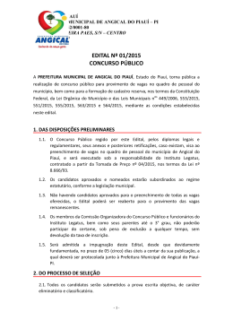EDITAL N&ordm; 01/2015 CONCURSO P&Uacute;BLICO