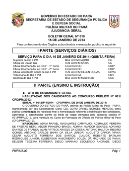 BG 010 - De 15 JAN 2014 - Proxy da Polícia Militar do Pará!
