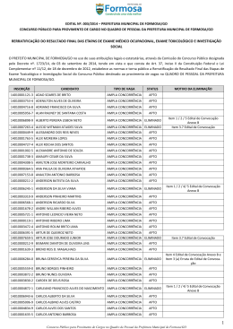 Rerratificação do Resultado Final das Etapas de Exame Médico