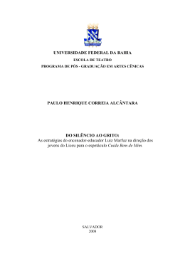 As estrat&eacute;gias do encenador