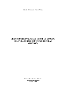 discursos pedag&oacute;gicos sobre os usos do computador na educa&ccedil;&atilde;o