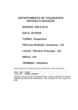 Sess&atilde;o Ordin&aacute;ria - C&acirc;mara dos Deputados