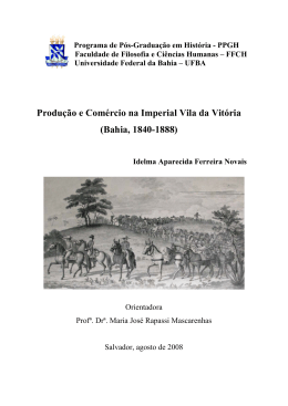 Produ&ccedil;&atilde;o e Com&eacute;rcio na Imperial Vila da Vit&oacute;ria - PPGH