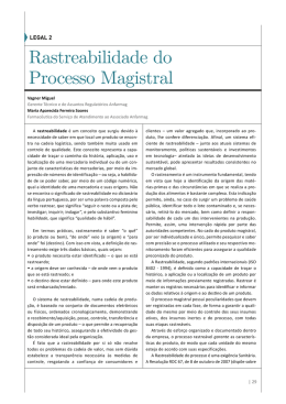 Rastreabilidade do processo magistral Vagner Miguel e Maria
