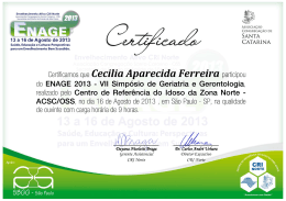 Certificamos que Cecilia Aparecida Ferreira participou