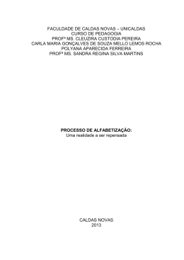 PROCESSO DE ALFABETIZA&Ccedil;&Atilde;O: Uma realidade a ser
