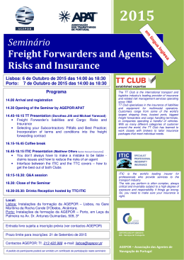 Seminário Freight Forwarders and Agents: Risks and