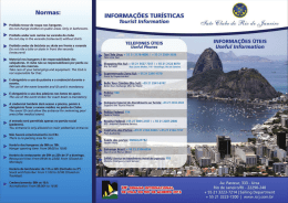 Informa&ccedil;&otilde;es &Uacute;teis Folder com informa&ccedil;&otilde;es tur&iacute;sticas, normas de uso