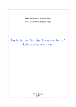 Basic Guide for the Preservation of Laboratory Archives