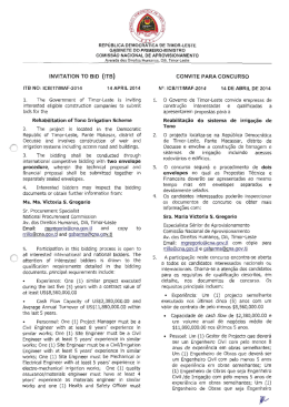 INVITATION TO BID (ITB)